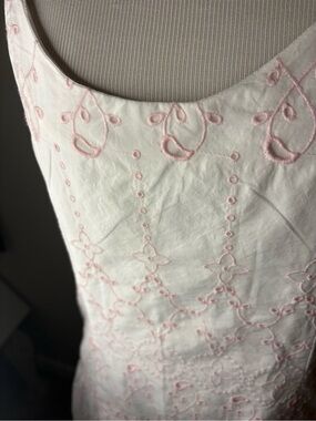 Sun Dress Pink and White Paisley Eyelet Roller Rabbit Womens XL NWT